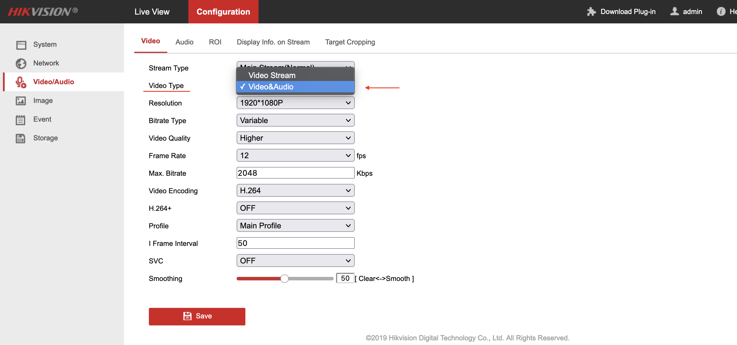 Select Video & Audio from the dropdown