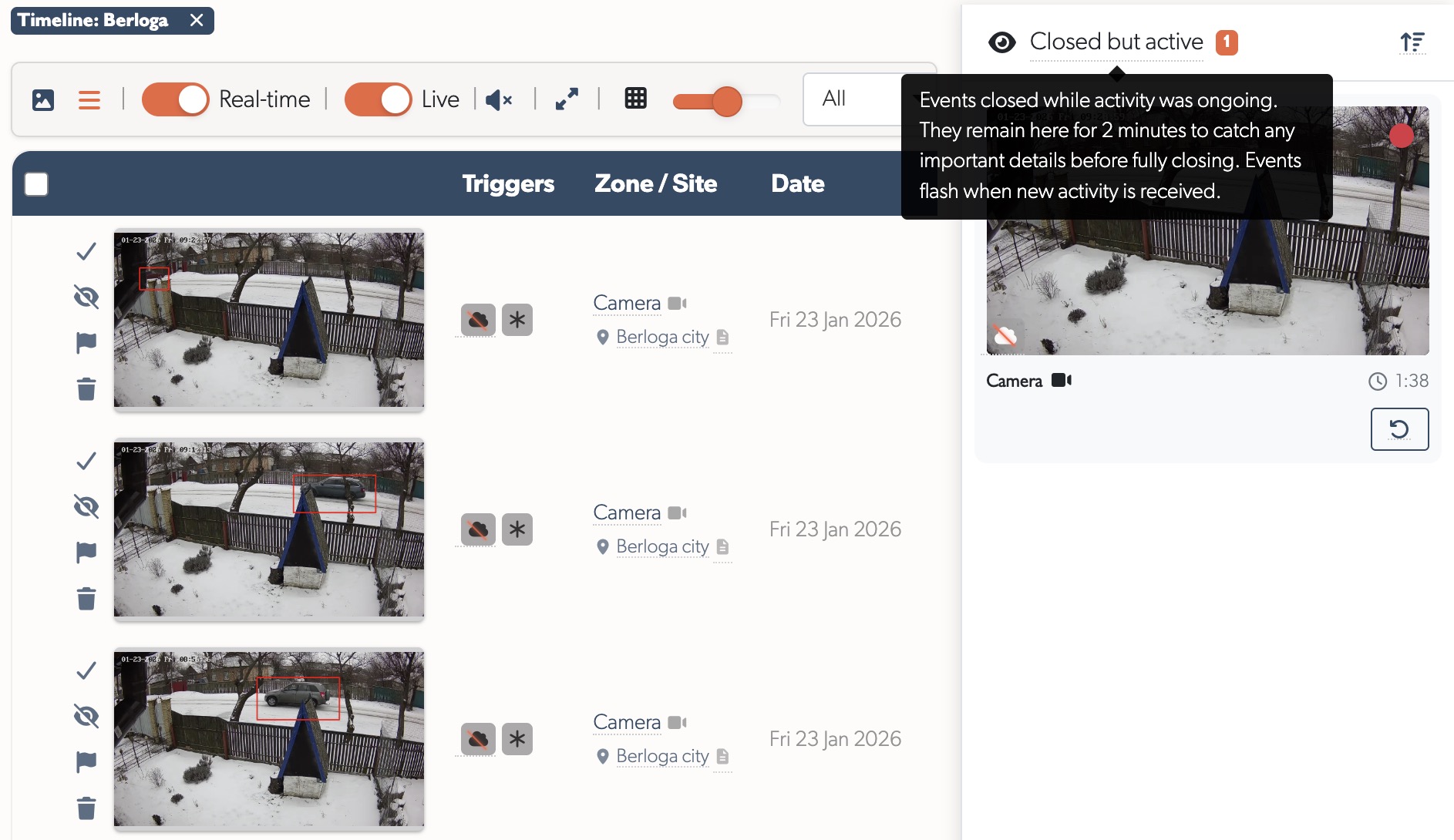Monitoring strip with countdown timers